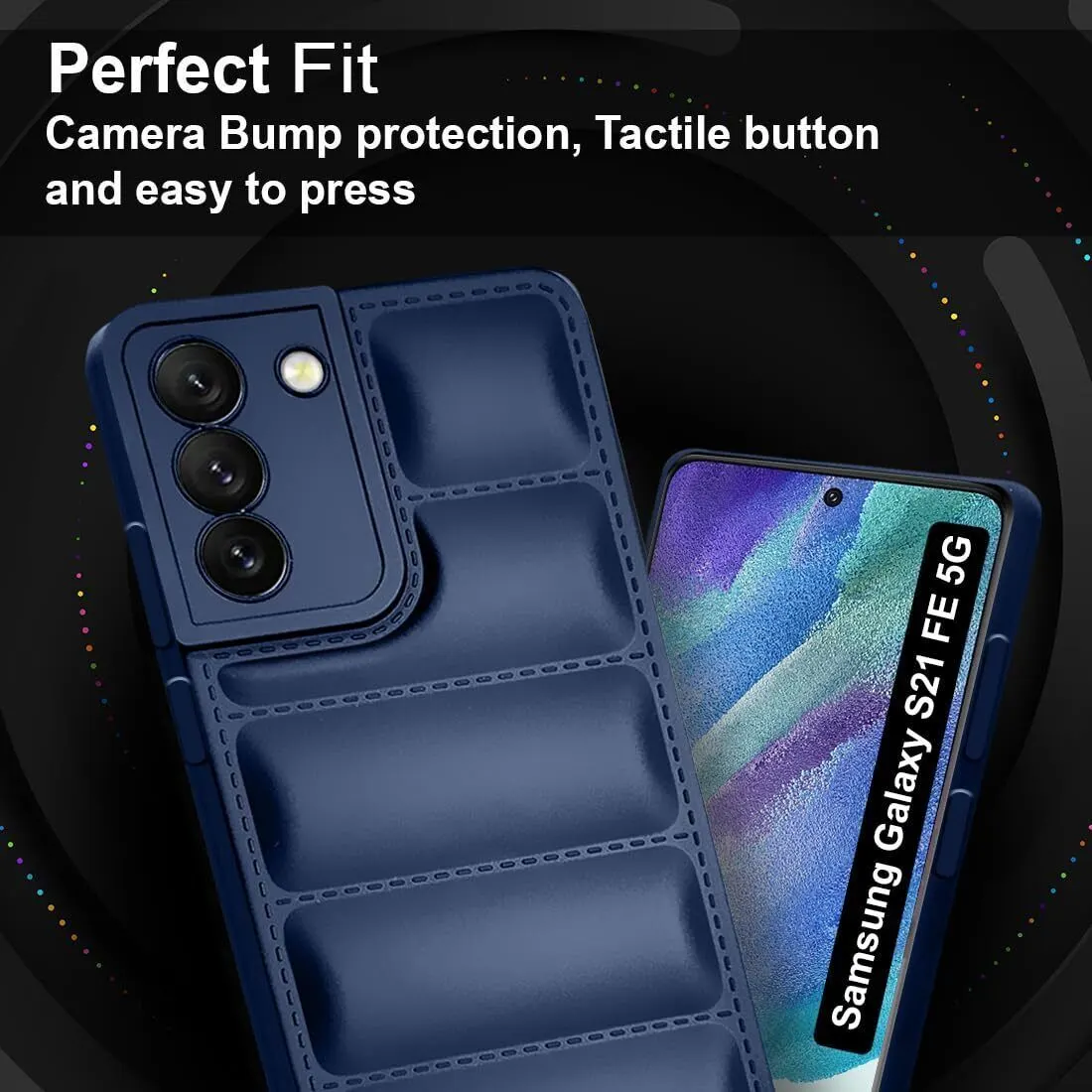 Micvir Back Cover for Samsung Galaxy S21 FE 5G (Blue, Camera Bump Protector, Plastic, Silicon, Pack of: 1) — image 2 of 5