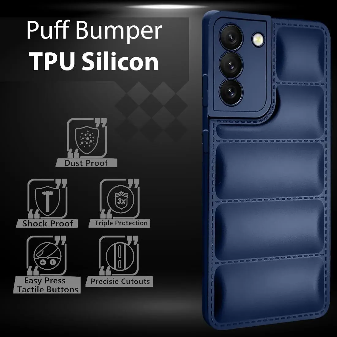 Micvir Back Cover for Samsung Galaxy S21 FE 5G (Blue, Camera Bump Protector, Plastic, Silicon, Pack of: 1) — image 3 of 5
