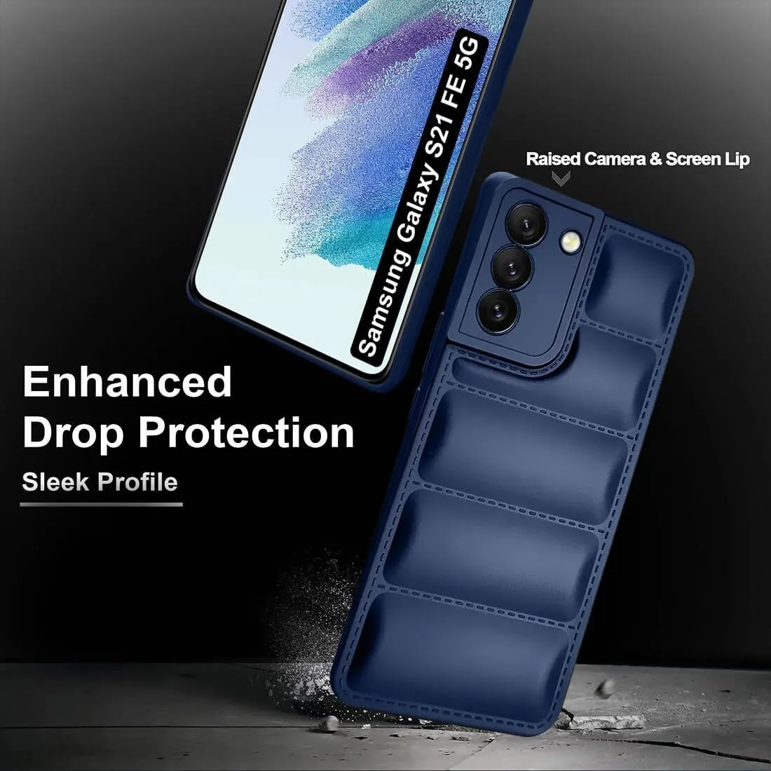 Micvir Back Cover for Samsung Galaxy S21 FE 5G (Blue, Camera Bump Protector, Plastic, Silicon, Pack of: 1) — image 5 of 5
