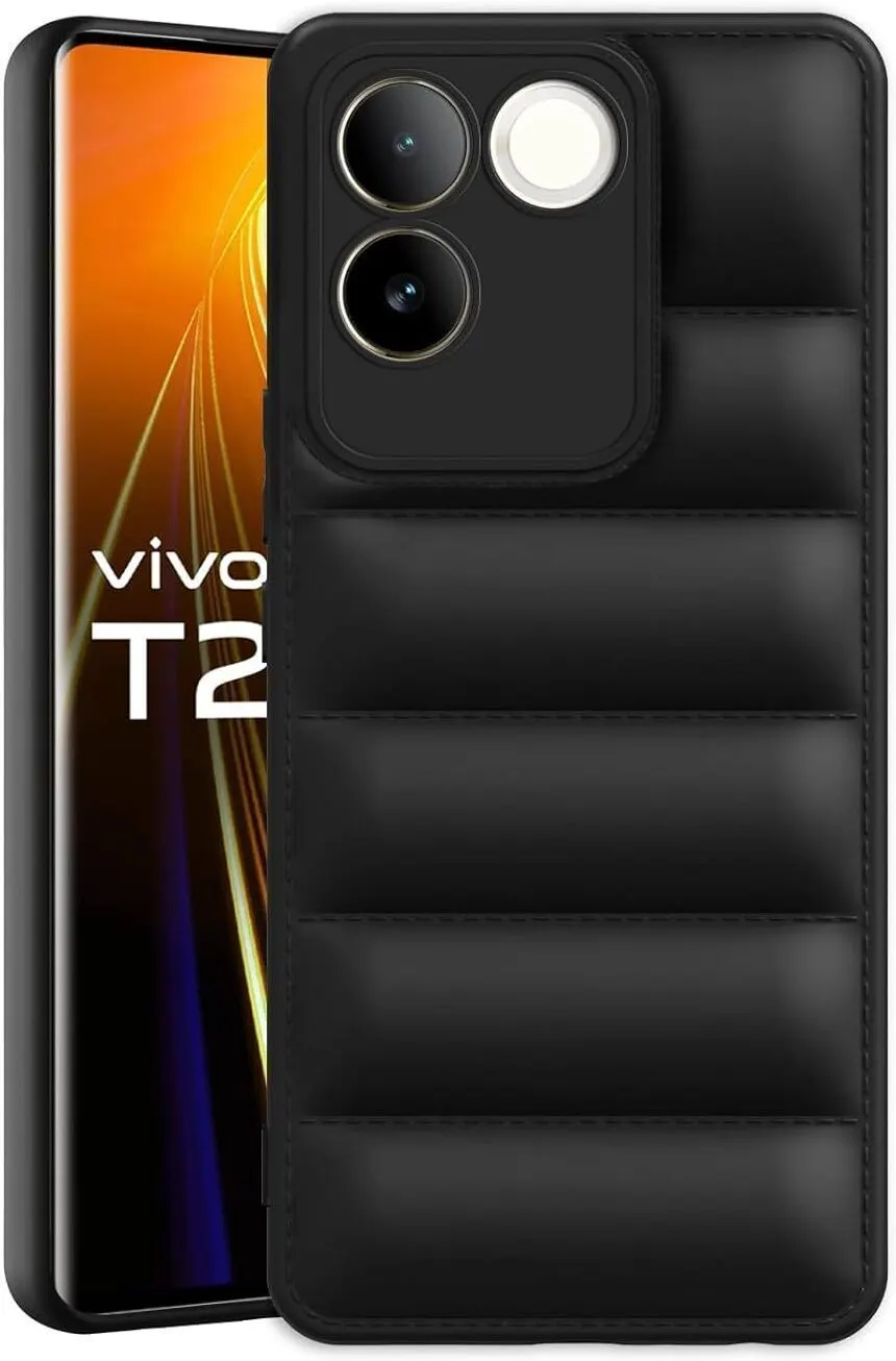 Micvir Back Cover for Vivo T2 Pro 5G (Black, Camera Bump Protector, Pack of: 1)
