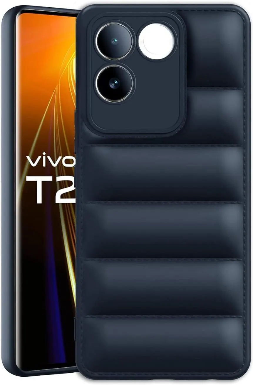 Micvir Back Cover for Vivo T2 Pro 5G (Blue, Camera Bump Protector, Pack of: 1)