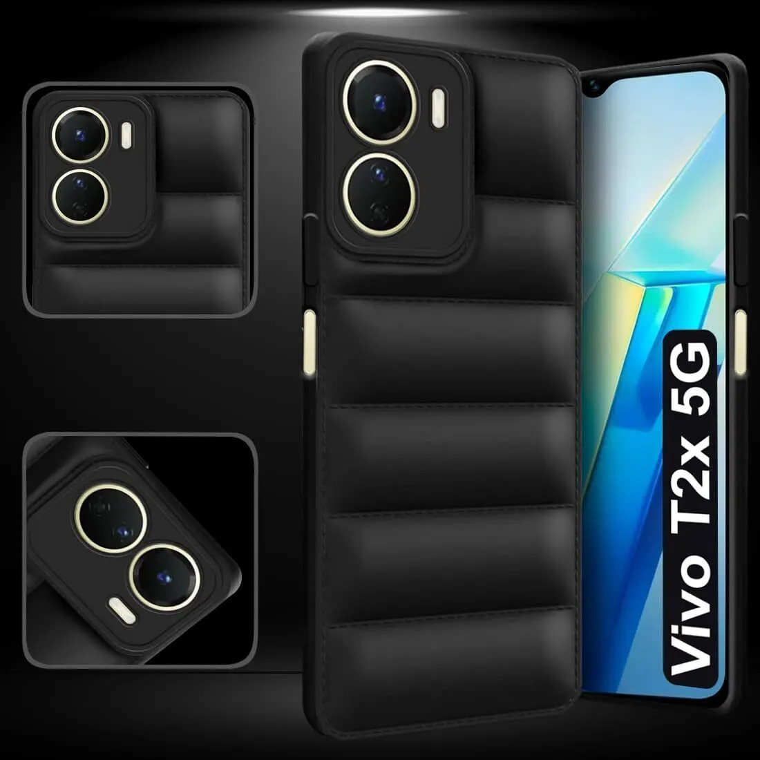 Micvir Back Cover for Vivo T2X 5G (Black, Camera Bump Protector, Plastic, Silicon, Pack of: 1) — image 4 of 5