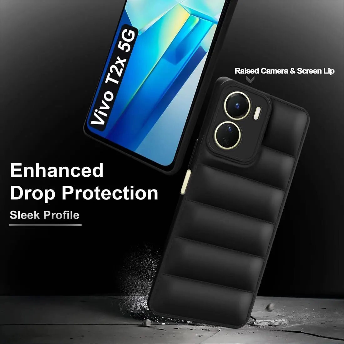 Micvir Back Cover for Vivo T2X 5G (Black, Camera Bump Protector, Plastic, Silicon, Pack of: 1) — image 5 of 5