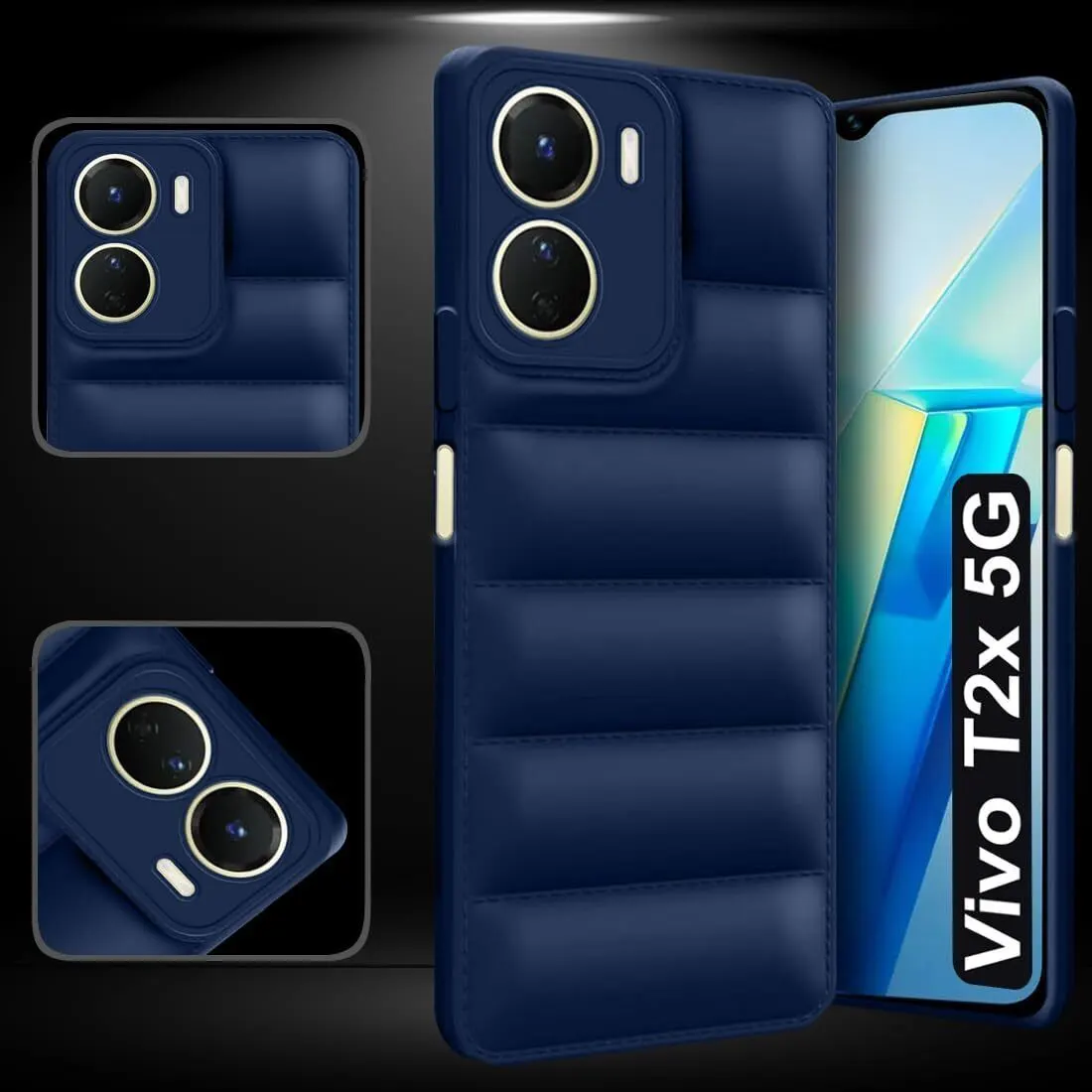 Micvir Back Cover for Vivo T2X 5G (Blue, Camera Bump Protector, Plastic, Silicon, Pack of: 1) — image 4 of 5