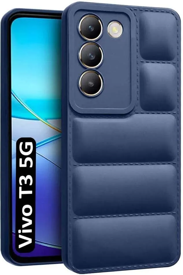 Micvir Back Cover for vivo T3 5G (Blue, Camera Bump Protector, Plastic, Silicon, Pack of: 1)