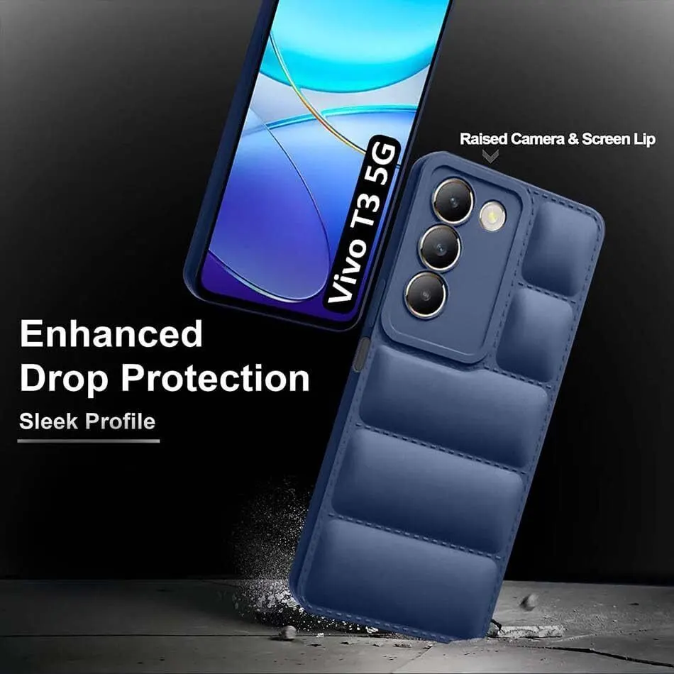 Micvir Back Cover for vivo T3 5G (Blue, Camera Bump Protector, Plastic, Silicon, Pack of: 1) — image 2 of 5