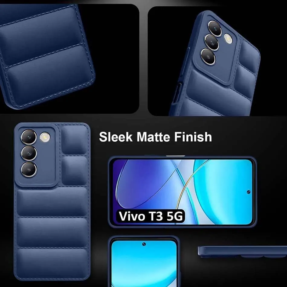 Micvir Back Cover for vivo T3 5G (Blue, Camera Bump Protector, Plastic, Silicon, Pack of: 1) — image 4 of 5
