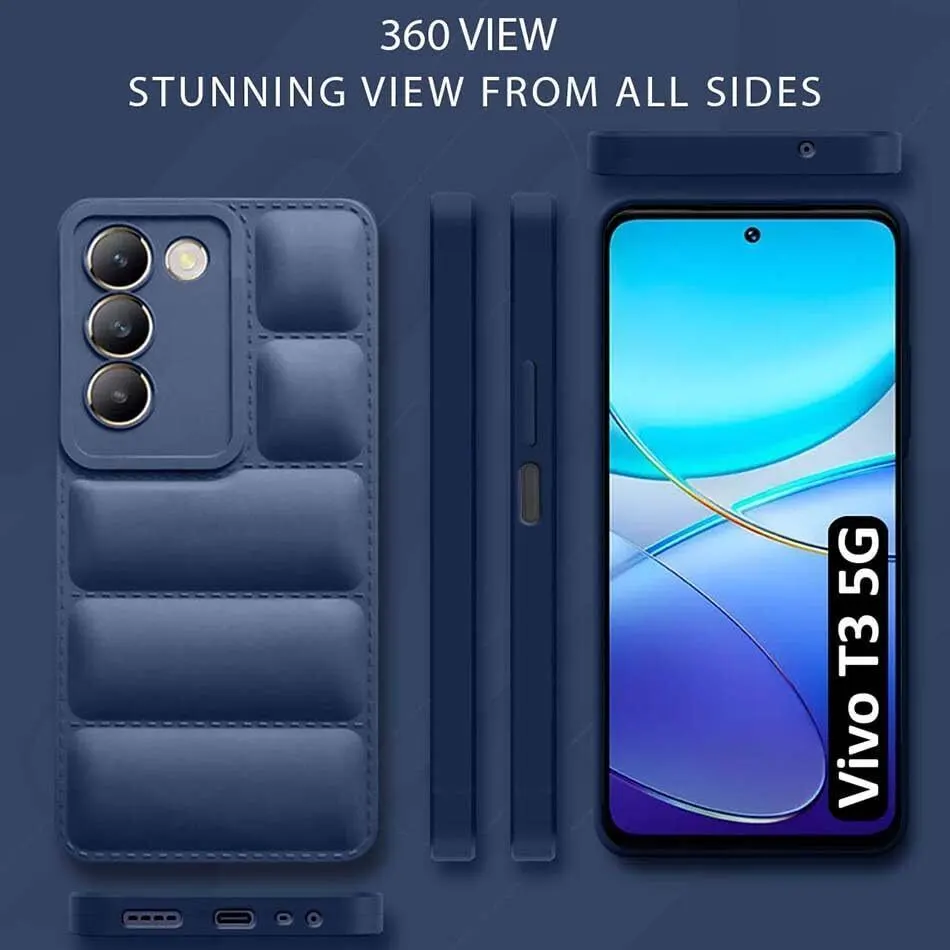 Micvir Back Cover for vivo T3 5G (Blue, Camera Bump Protector, Plastic, Silicon, Pack of: 1) — image 5 of 5