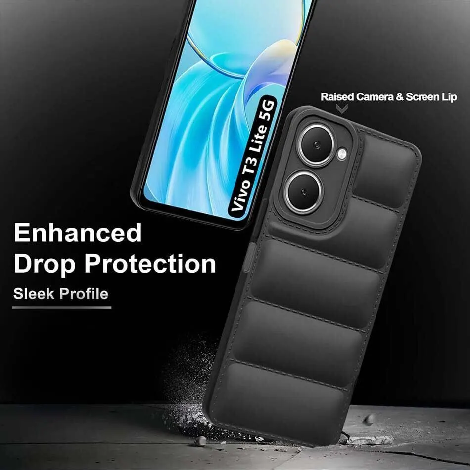 Micvir Back Cover for vivo T3 Lite 5G (Black, Camera Bump Protector, Plastic, Silicon, Pack of: 1) — image 2 of 5