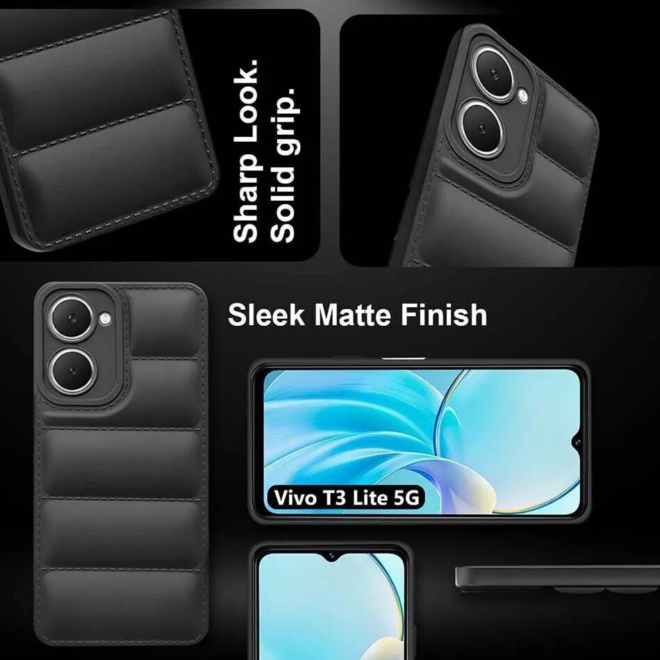 Micvir Back Cover for vivo T3 Lite 5G (Black, Camera Bump Protector, Plastic, Silicon, Pack of: 1) — image 4 of 5