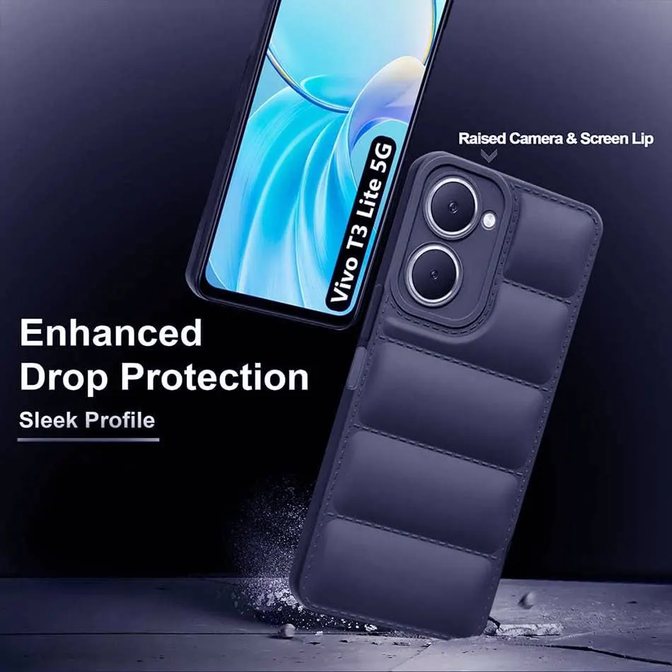 Micvir Back Cover for vivo T3 Lite 5G (Blue, Camera Bump Protector, Plastic, Silicon, Pack of: 1) — image 2 of 5
