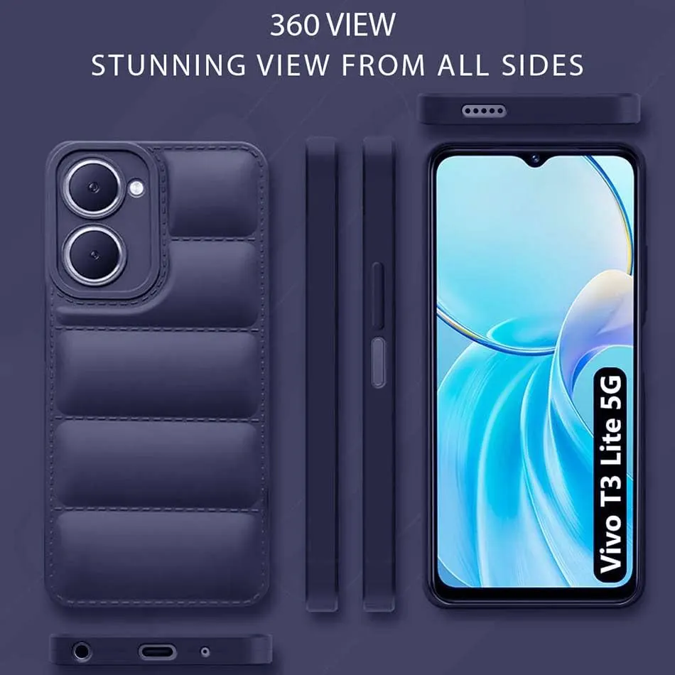 Micvir Back Cover for vivo T3 Lite 5G (Blue, Camera Bump Protector, Plastic, Silicon, Pack of: 1) — image 5 of 5