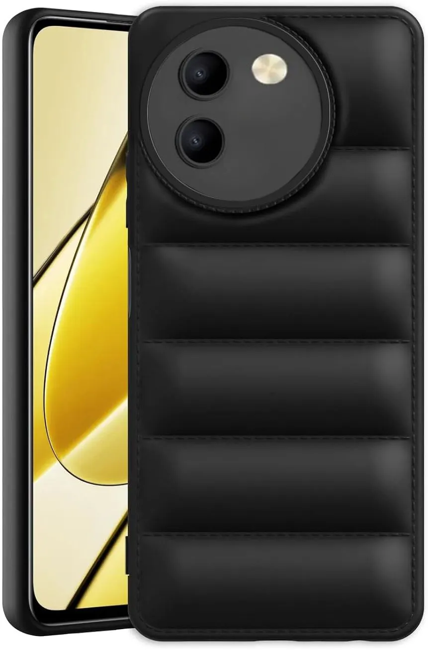 Micvir Back Cover for Vivo T3X 5G (Black, Camera Bump Protector, Pack of: 1)