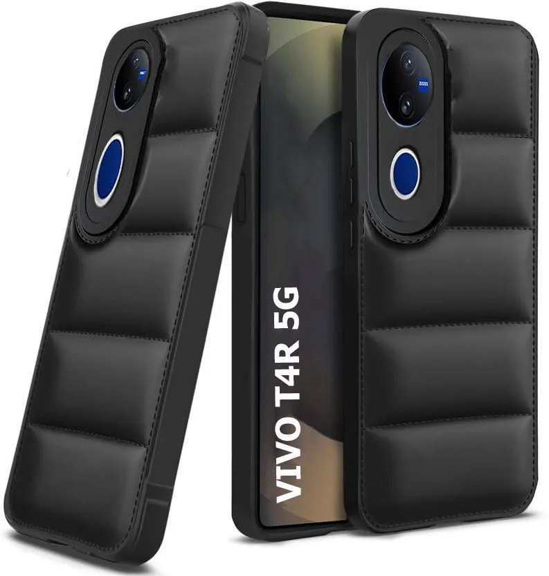 Micvir Back Cover for Vivo T4R 5G (Black, Camera Bump Protector, Plastic, Silicon, Pack of: 1)