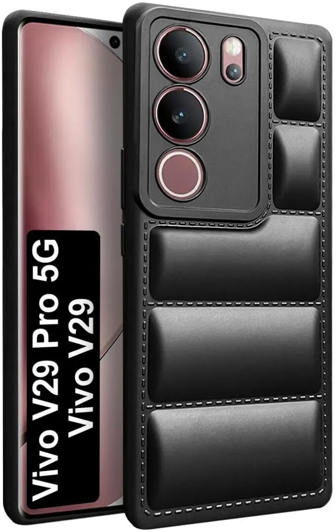 Micvir Back Cover for vivo V29 5G (Black, Camera Bump Protector, Plastic, Silicon, Pack of: 1)