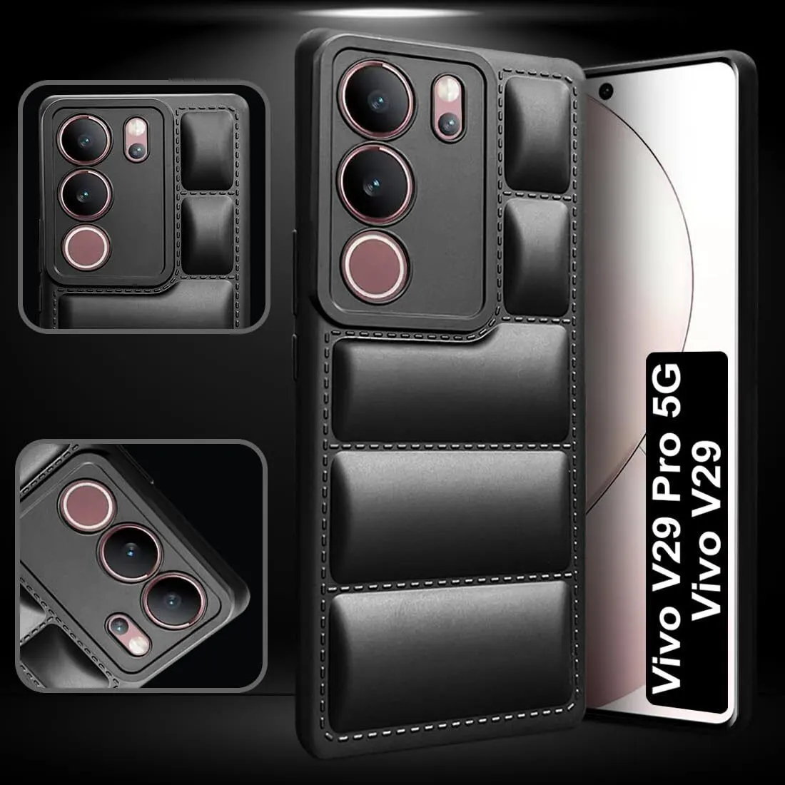 Micvir Back Cover for vivo V29 5G (Black, Camera Bump Protector, Plastic, Silicon, Pack of: 1) — image 5 of 5