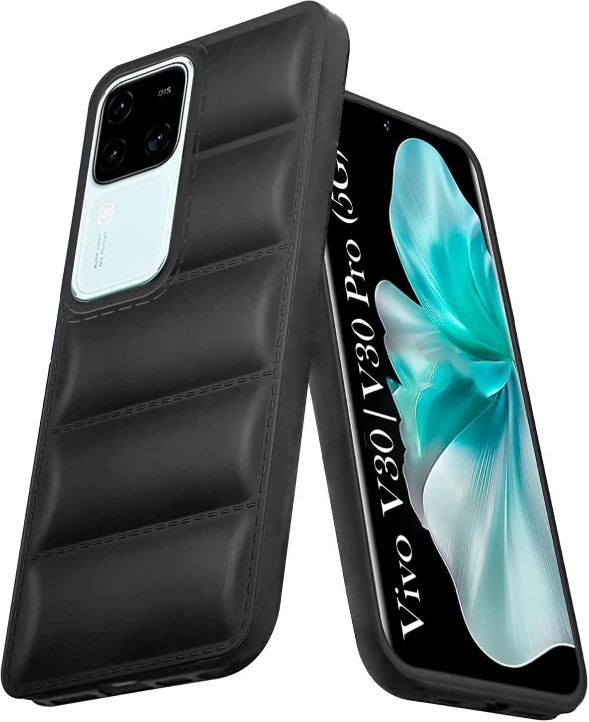 Micvir Back Cover for Vivo V30 5G (Black, Camera Bump Protector, Plastic, Silicon, Pack of: 1)