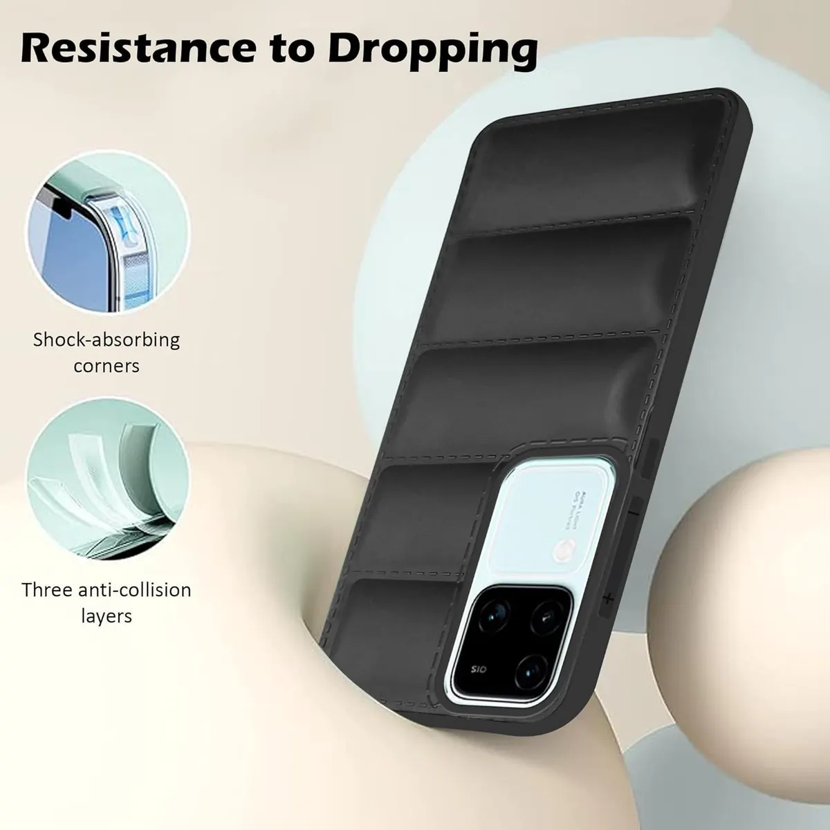 Micvir Back Cover for Vivo V30 5G (Black, Camera Bump Protector, Plastic, Silicon, Pack of: 1) — image 2 of 5