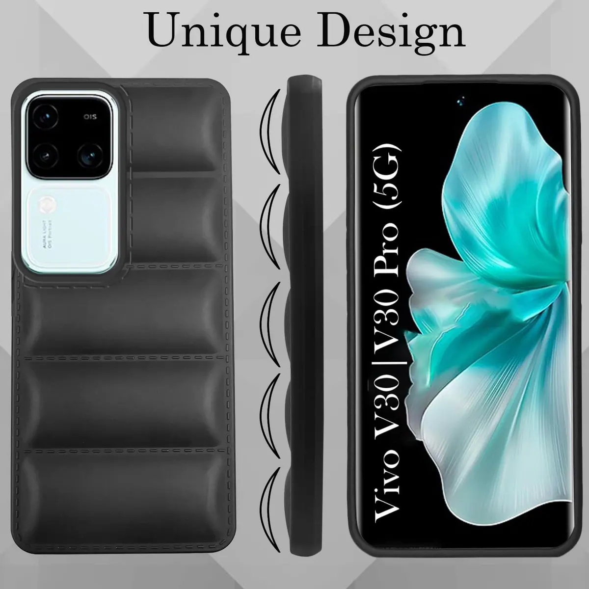 Micvir Back Cover for Vivo V30 Pro 5G (Black, Camera Bump Protector, Pack of: 1) — image 5 of 5