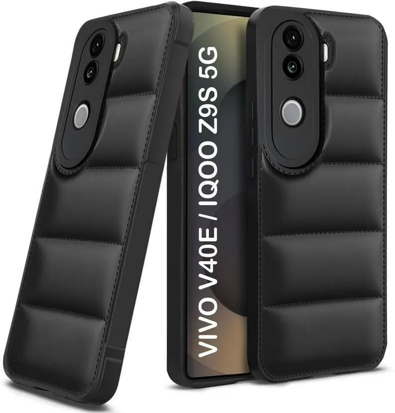 Micvir Back Cover for vivo V40e 5G (Black, Camera Bump Protector, Plastic, Silicon, Pack of: 1)