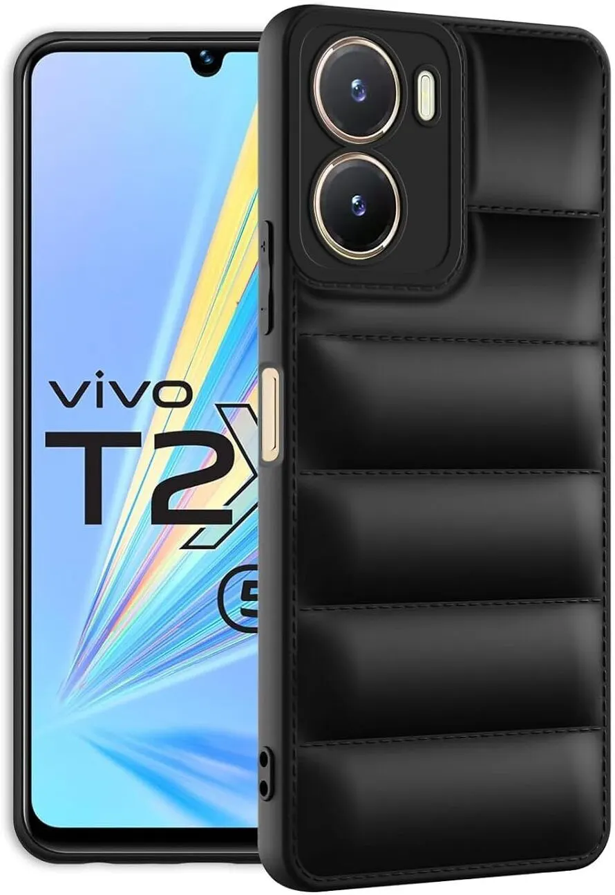 Micvir Back Cover for vivo Y16 (Black, Camera Bump Protector, Plastic, Silicon, Pack of: 1)