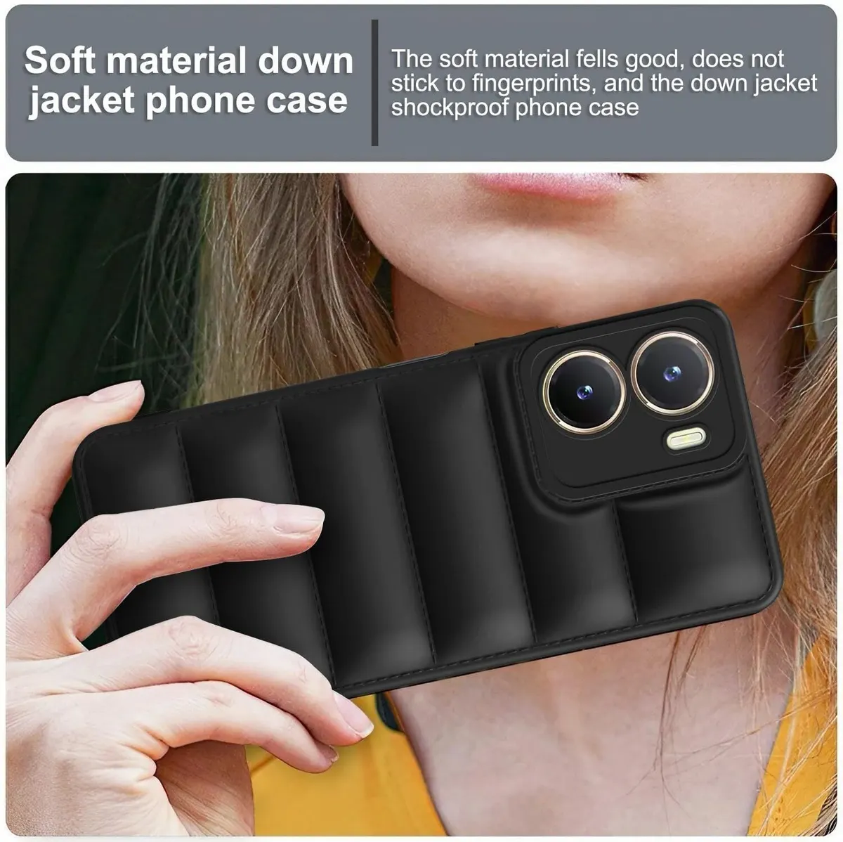 Micvir Back Cover for vivo Y16 (Black, Camera Bump Protector, Plastic, Silicon, Pack of: 1) — image 3 of 4