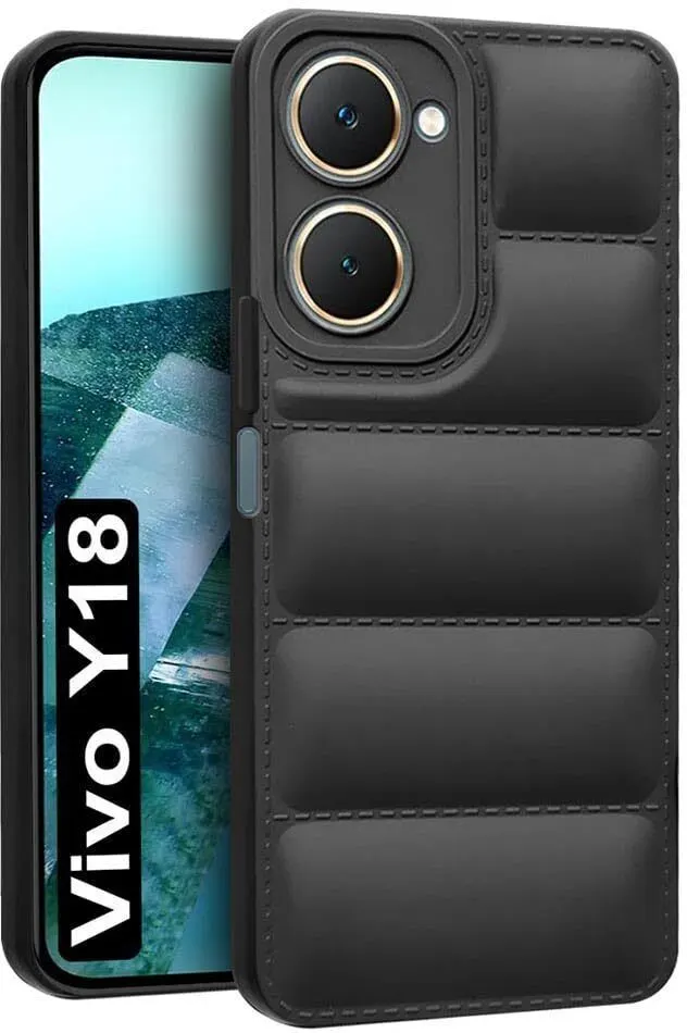 Micvir Back Cover for Vivo Y18 (Black, Camera Bump Protector, Pack of: 1)