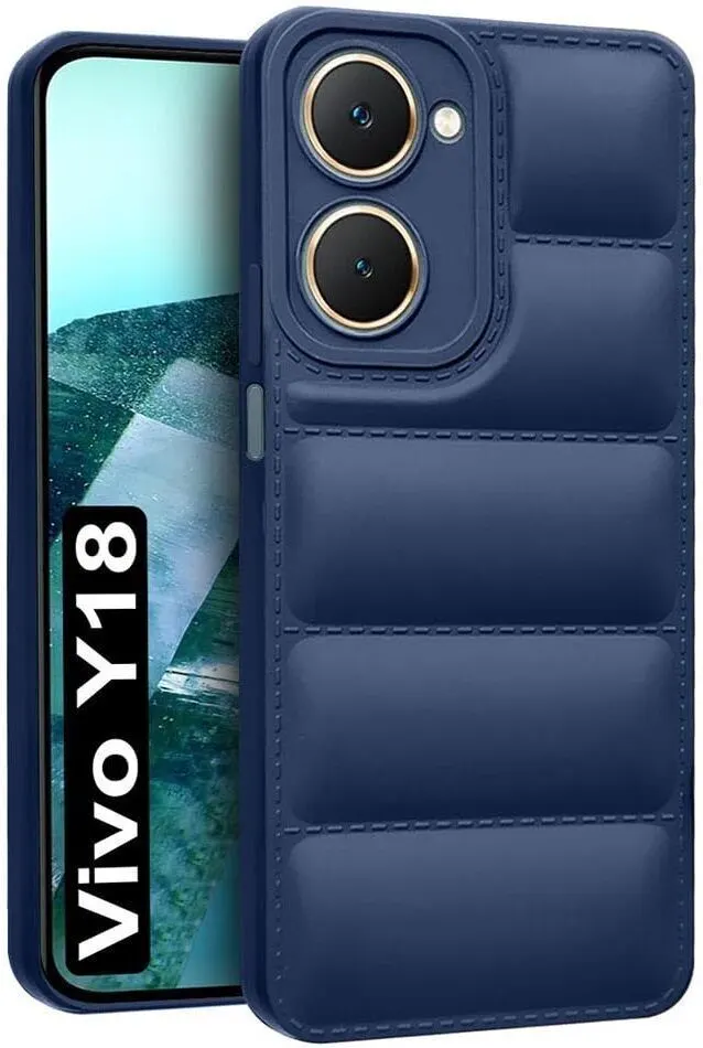 Micvir Back Cover for Vivo Y18, Vivo Y18e (Blue, Camera Bump Protector, Pack of: 1)