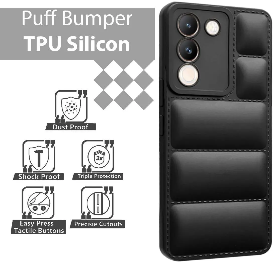 Micvir Back Cover for Vivo Y200 5G (Black, Camera Bump Protector, Plastic, Silicon, Pack of: 1) — image 3 of 5