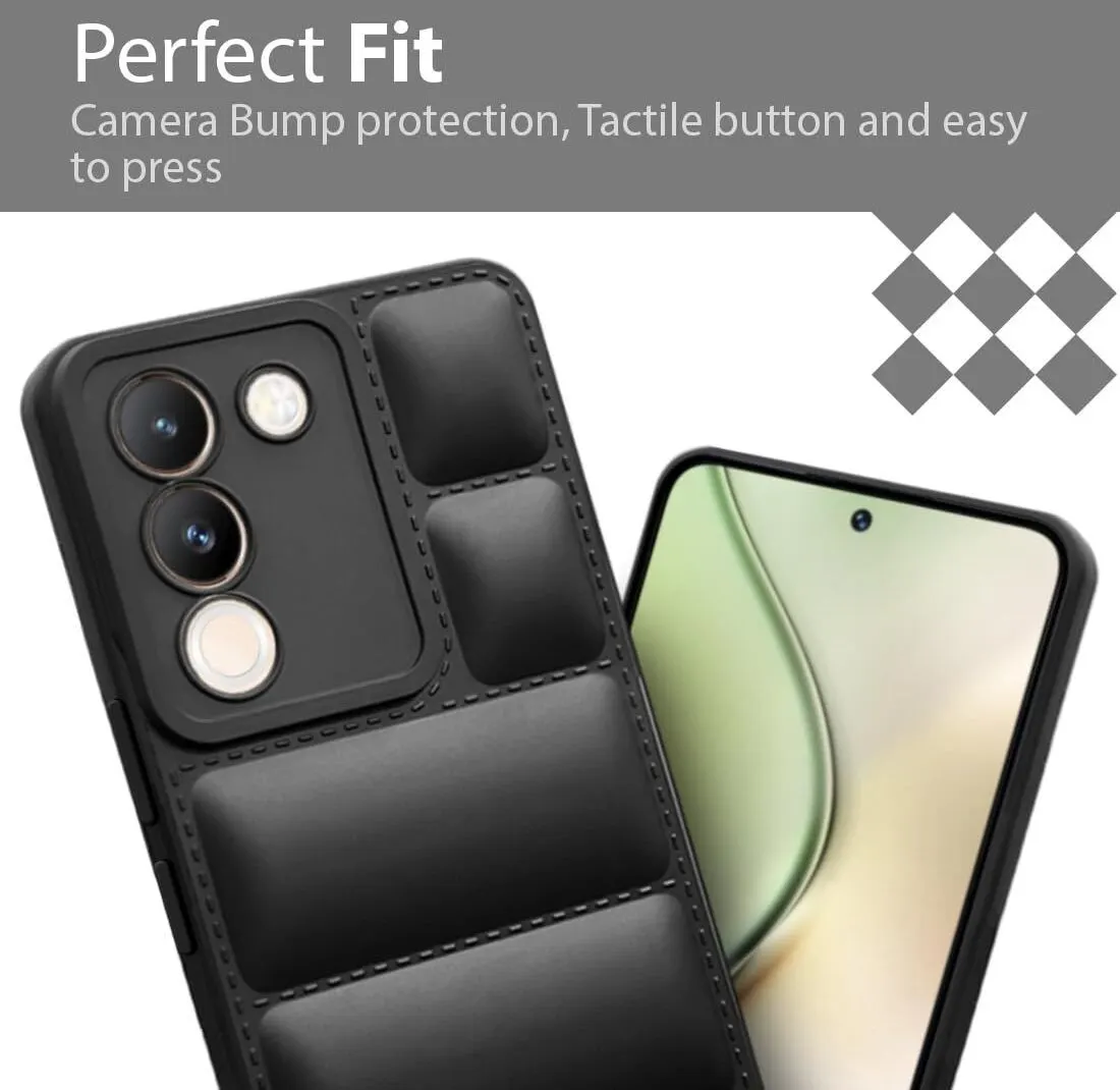 Micvir Back Cover for Vivo Y200 5G (Black, Camera Bump Protector, Plastic, Silicon, Pack of: 1) — image 4 of 5