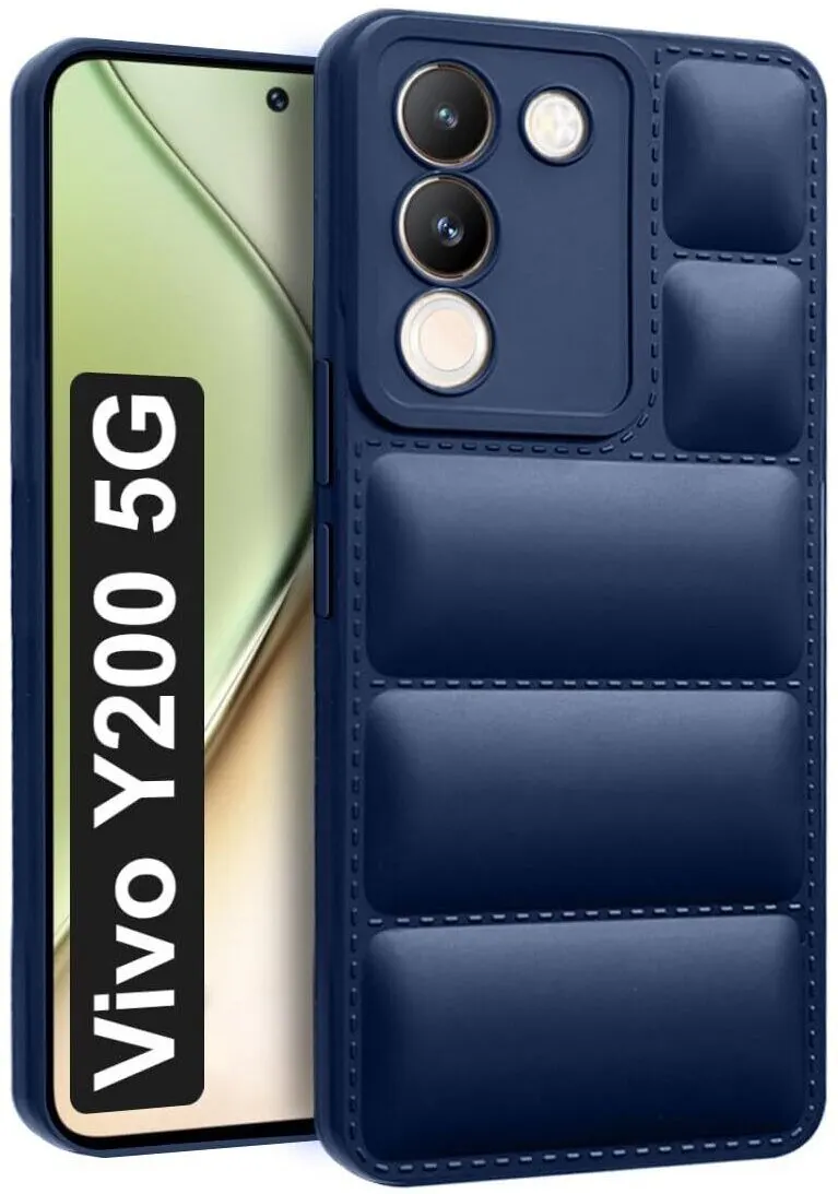 Micvir Back Cover for Vivo Y200 5G (Blue, Camera Bump Protector, Plastic, Silicon, Pack of: 1)