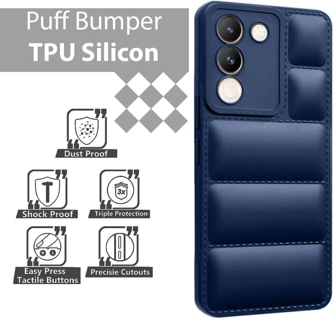 Micvir Back Cover for Vivo Y200 5G (Blue, Camera Bump Protector, Plastic, Silicon, Pack of: 1) — image 3 of 4