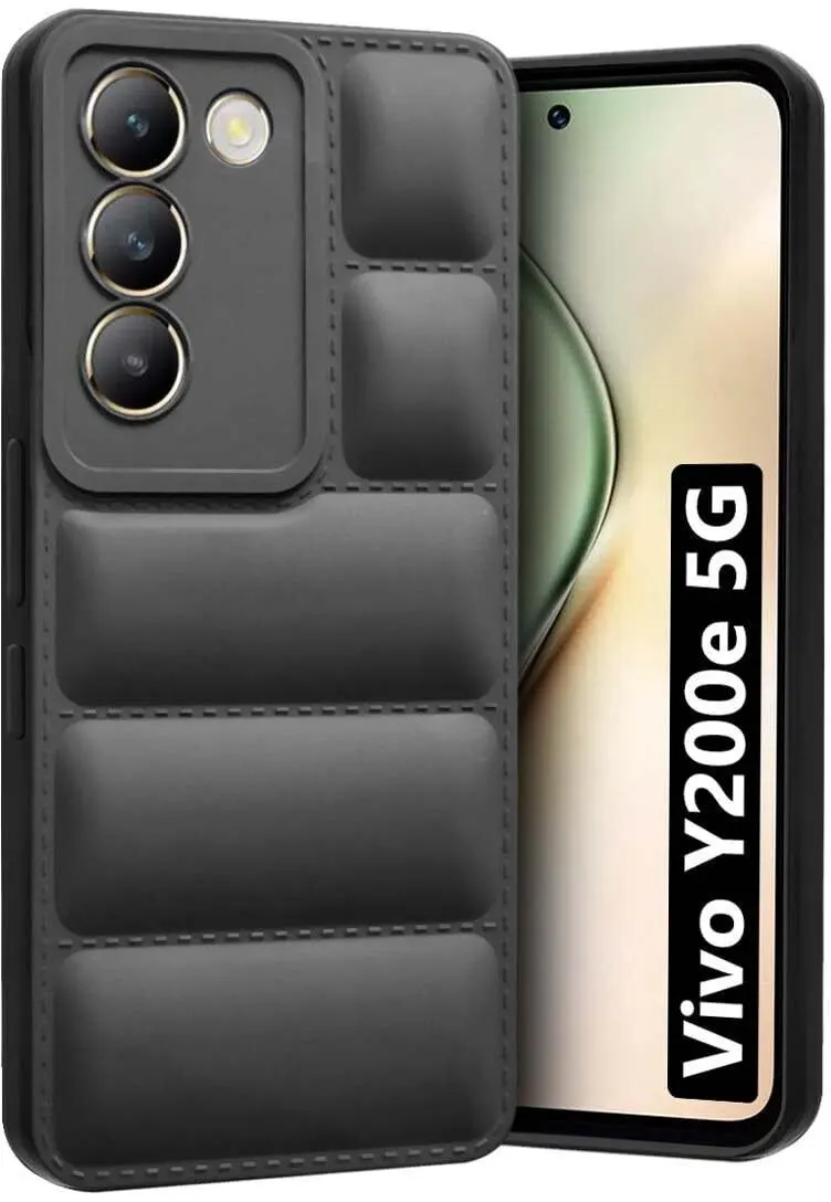 Micvir Back Cover for vivo T3 5G (Black, Camera Bump Protector, Plastic, Silicon, Pack of: 1)