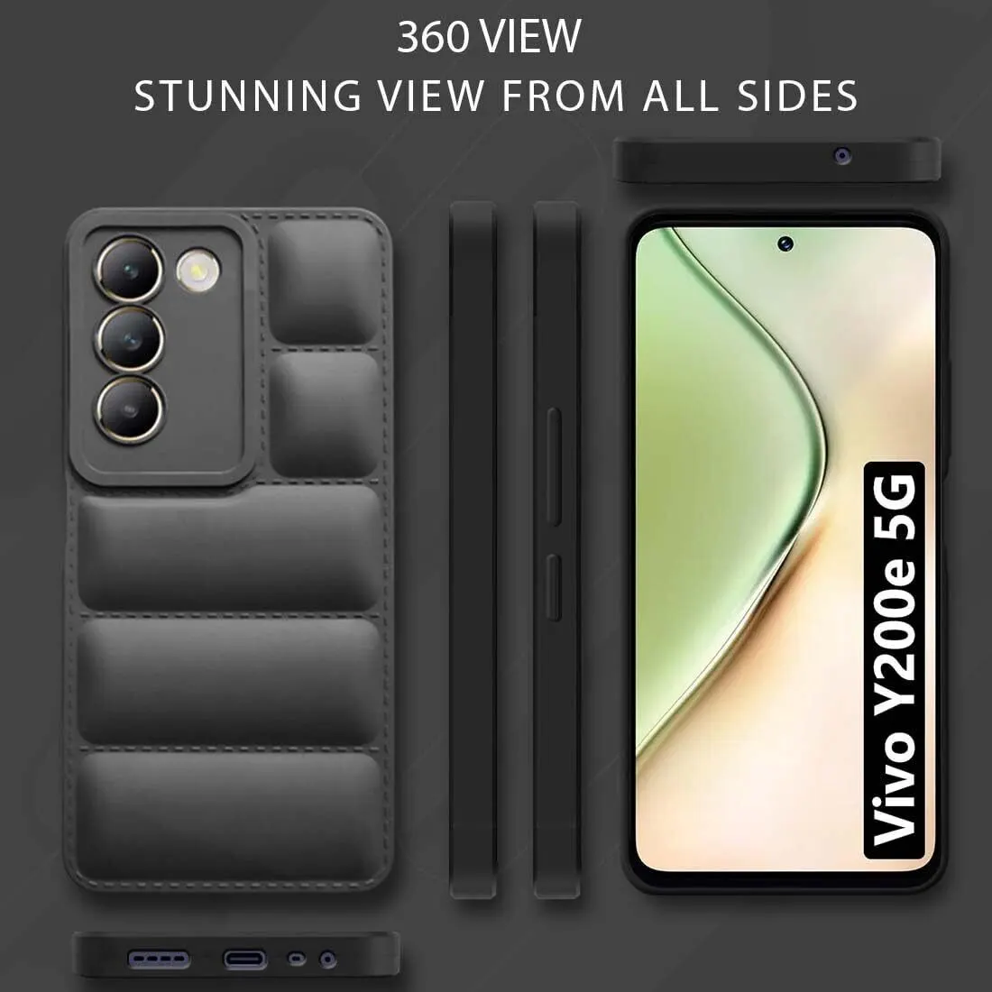 Micvir Back Cover for vivo T3 5G (Black, Camera Bump Protector, Plastic, Silicon, Pack of: 1) — image 5 of 5