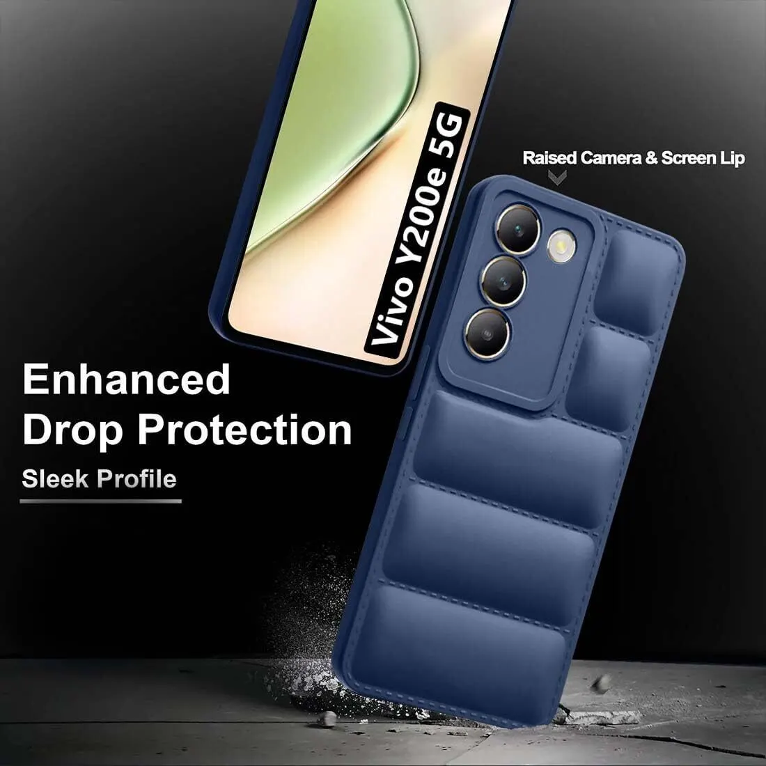 Micvir Back Cover for Vivo Y200e 5G, Vivo T3 5G (Blue, Camera Bump Protector, Pack of: 1) — image 2 of 3