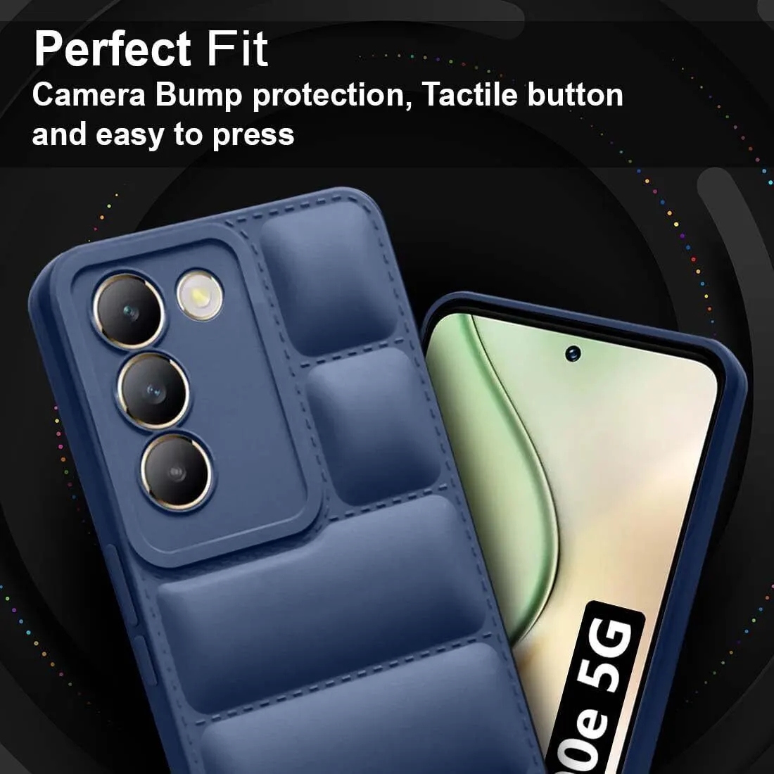 Micvir Back Cover for Vivo Y200e 5G, Vivo T3 5G (Blue, Camera Bump Protector, Pack of: 1) — image 3 of 3