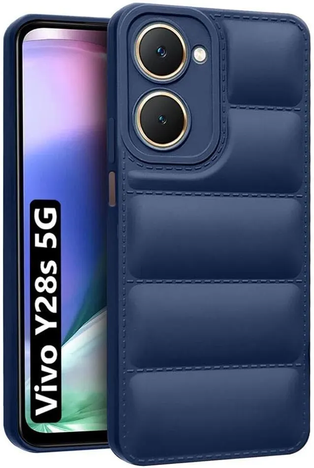 Micvir Back Cover for Vivo Y28s 5G (Blue, Camera Bump Protector, Pack of: 1)