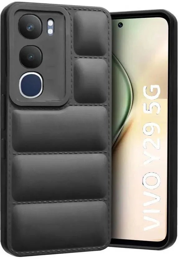 Micvir Back Cover for vivo Y29 5G (Black, Camera Bump Protector, Plastic, Silicon, Pack of: 1)