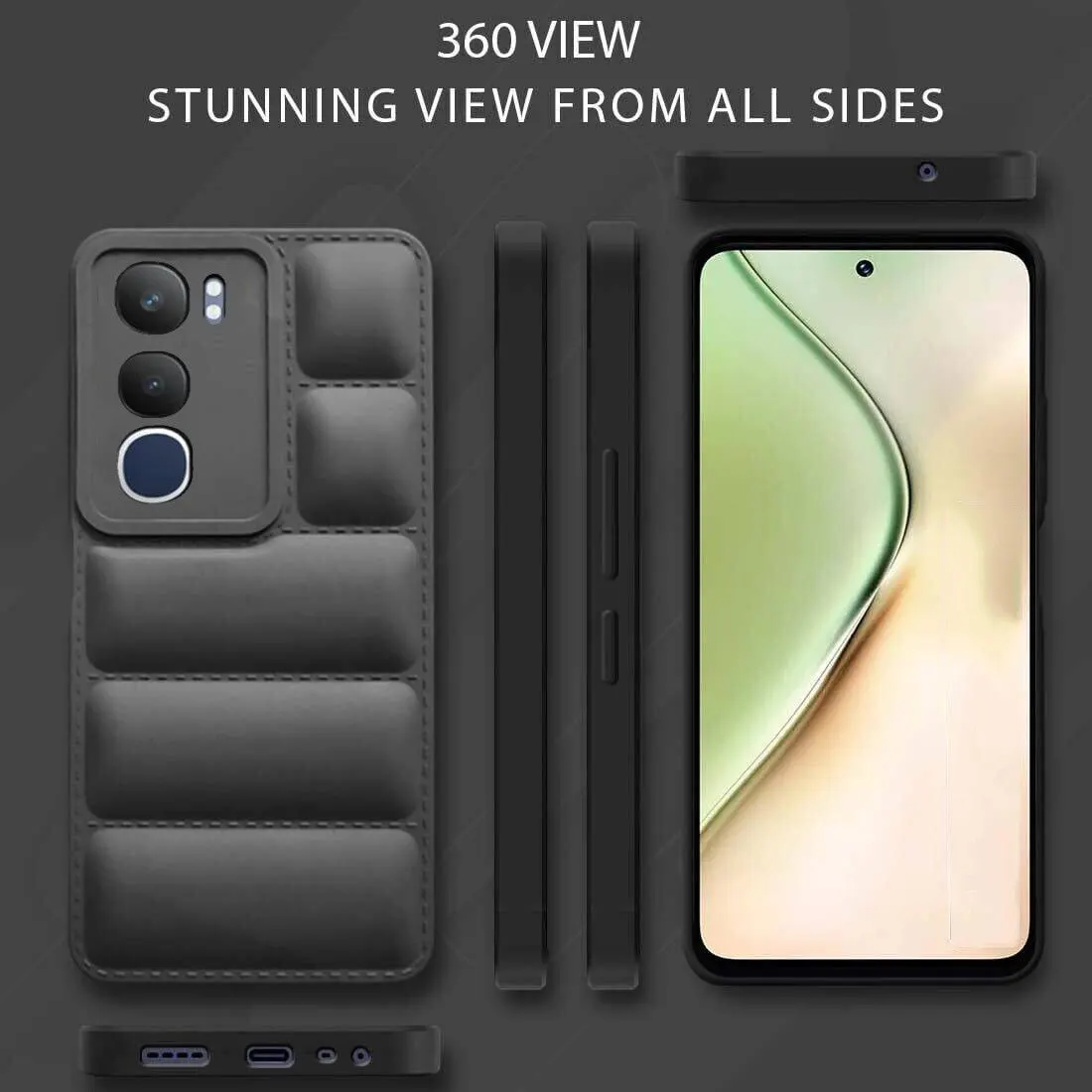 Micvir Back Cover for vivo Y29 5G (Black, Camera Bump Protector, Plastic, Silicon, Pack of: 1) — image 4 of 5