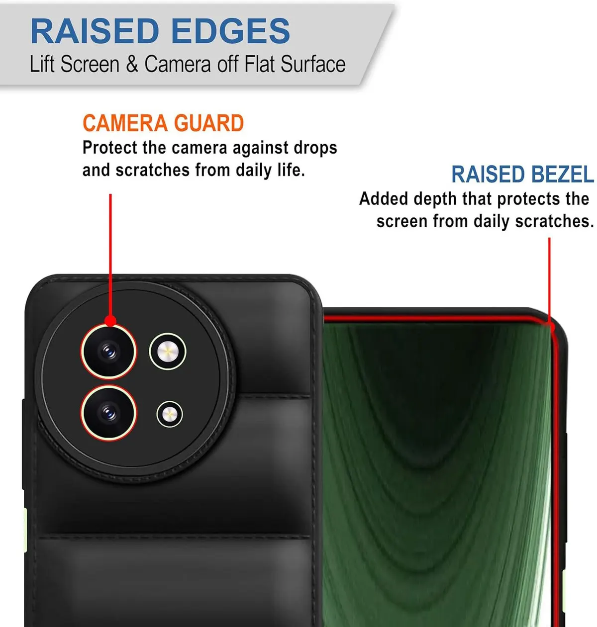 Micvir Back Cover for Vivo Y58 5G (Black, Camera Bump Protector, Pack of: 1) — image 2 of 5