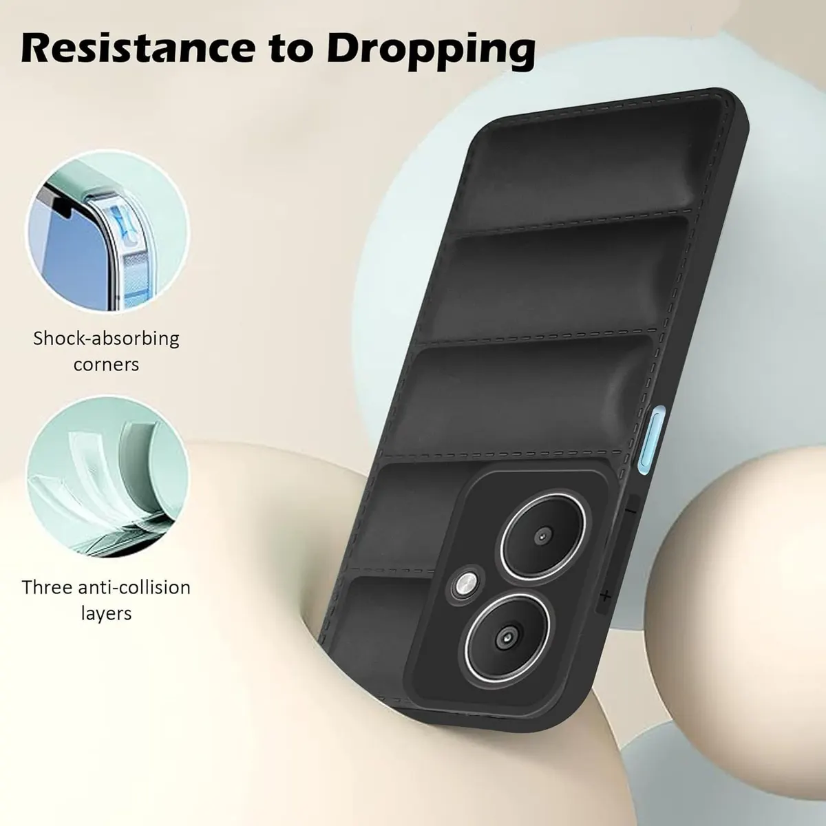 Micvir Back Cover for Redmi 13C 5G (Black, Camera Bump Protector, Plastic, Silicon, Pack of: 1) — image 2 of 5