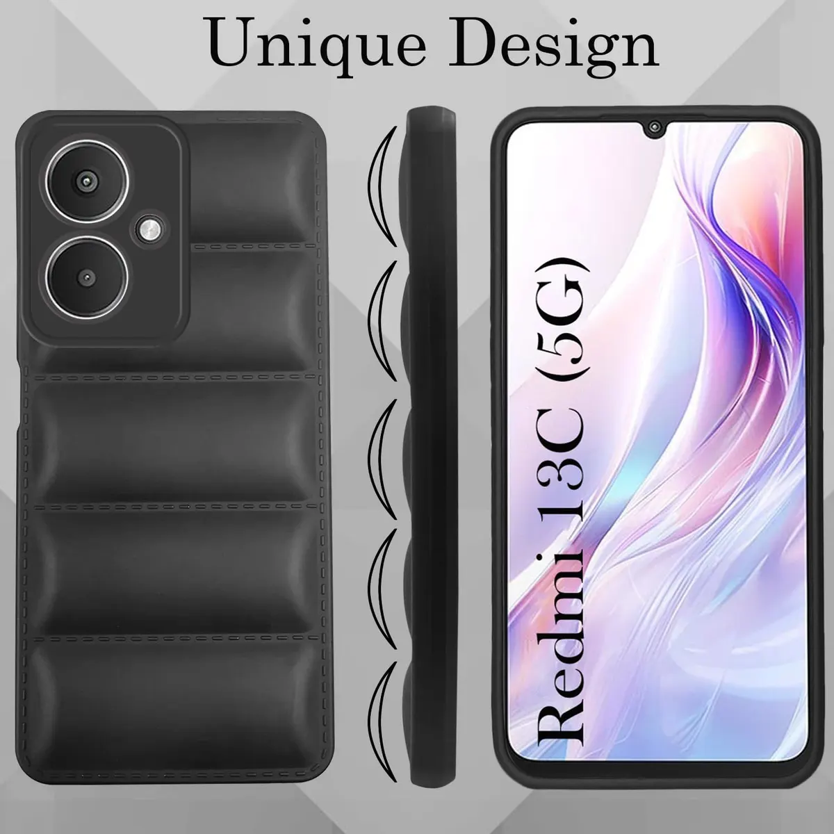 Micvir Back Cover for Redmi 13C 5G (Black, Camera Bump Protector, Plastic, Silicon, Pack of: 1) — image 5 of 5