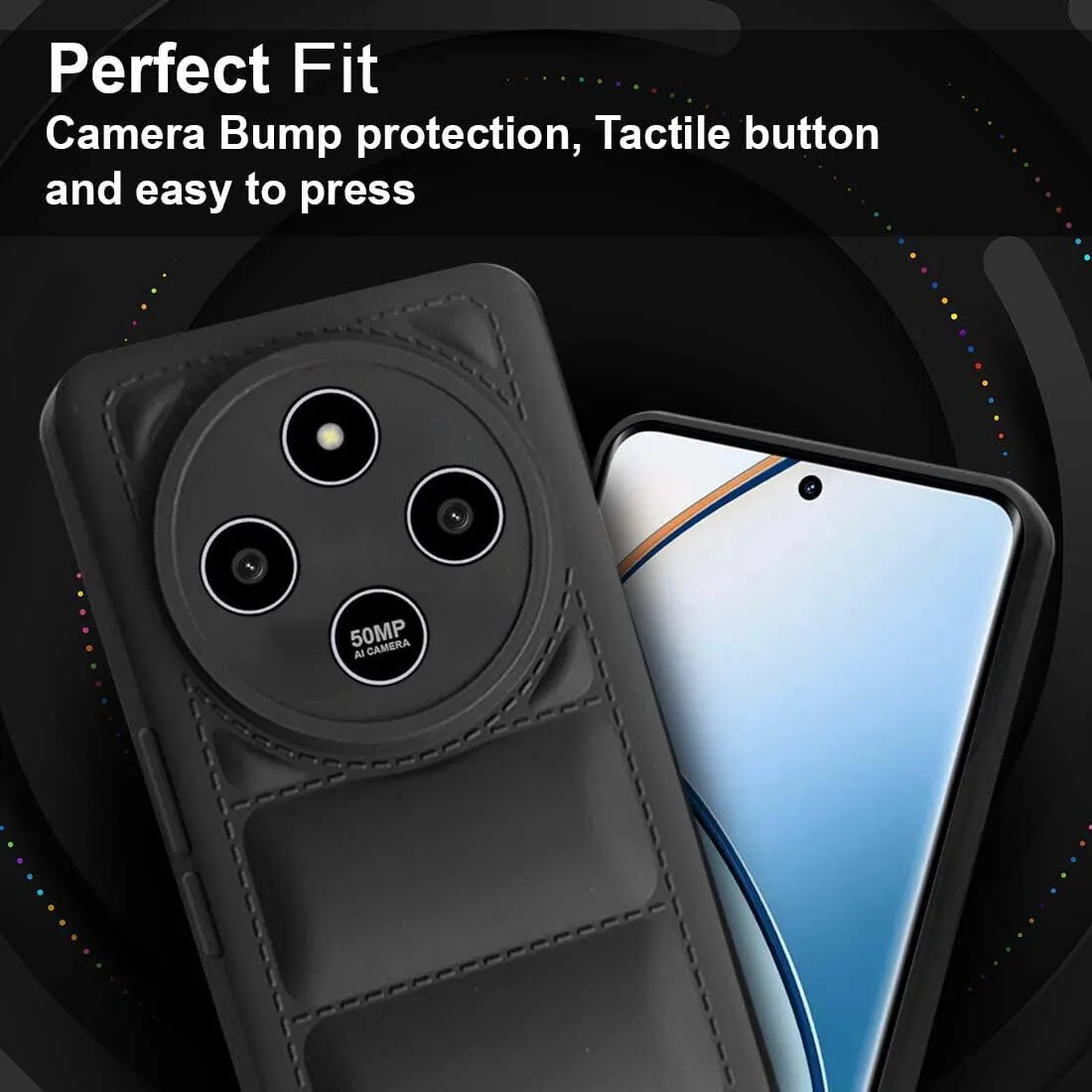 Micvir Back Cover for Redmi 14C 5G (Black, Camera Bump Protector, Plastic, Silicon, Pack of: 1) — image 2 of 5