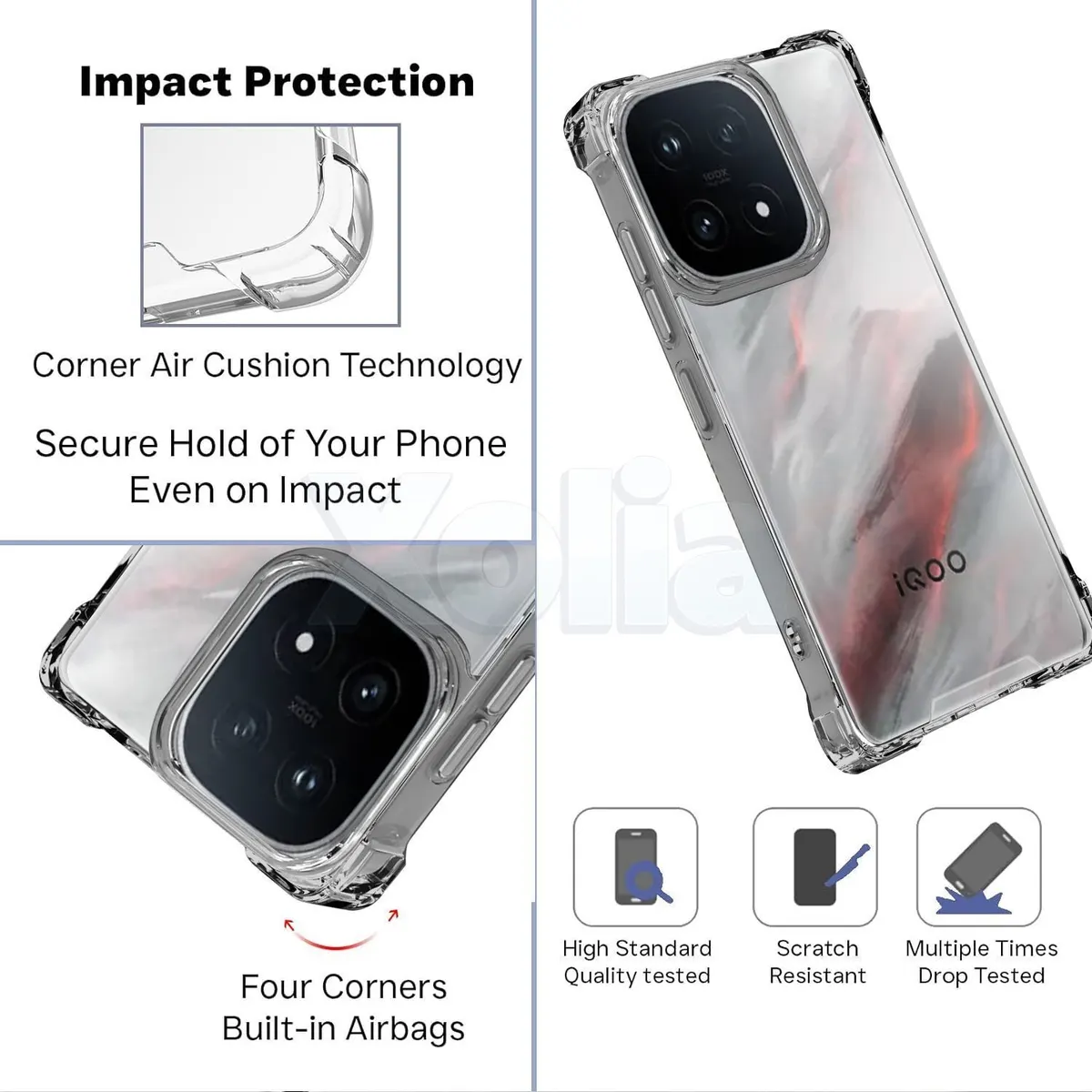 Xolia Back Cover for iQOO 15 5G (Transparent, Shock Proof, Polycarbonate, Silicon, Pack of: 1) — image 3 of 5