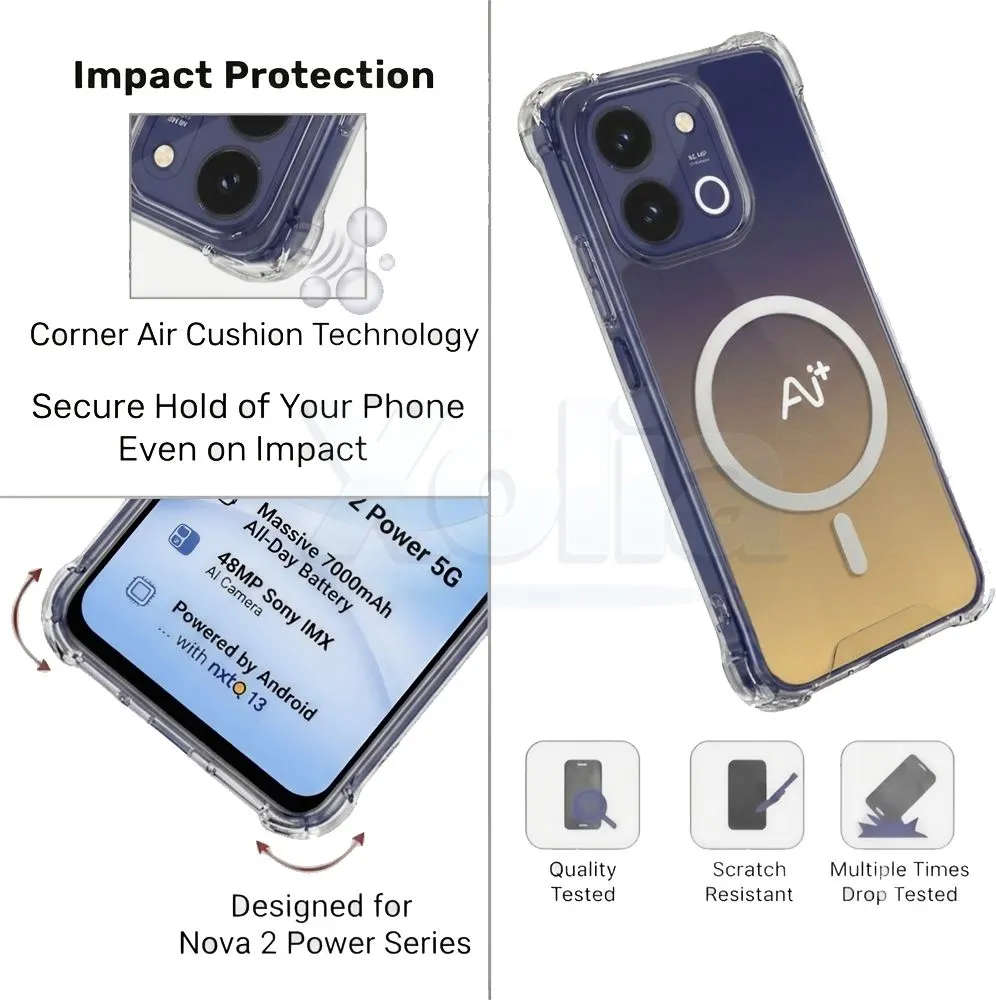 Xolia Back Cover for Ai+ Nova 2 Power 5G (Transparent, Shock Proof, Polycarbonate, Silicon, Pack of: 1) — image 3 of 4