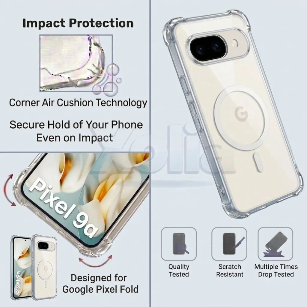 Xolia Back Cover for Google Pixel 9A (Transparent, Shock Proof, Polycarbonate, Silicon, Pack of: 1) — image 4 of 5