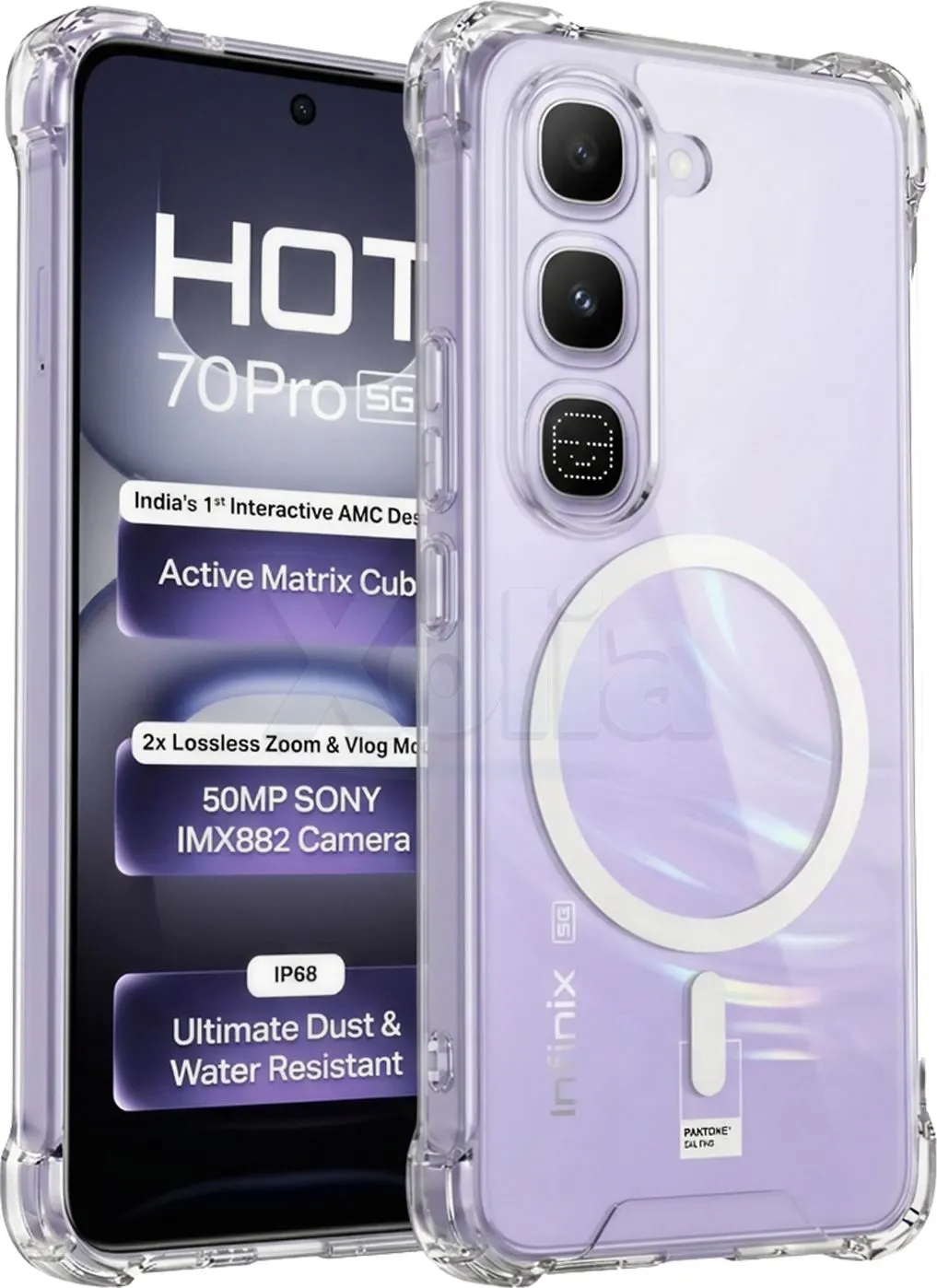 Xolia Back Cover for Infinix Hot 70 Pro 5G+ (Transparent, Shock Proof, Polycarbonate, Silicon, Pack of: 1)