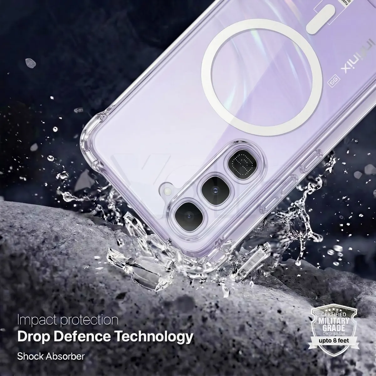 Xolia Back Cover for Infinix Hot 70 Pro 5G+ (Transparent, Shock Proof, Polycarbonate, Silicon, Pack of: 1) — image 2 of 4