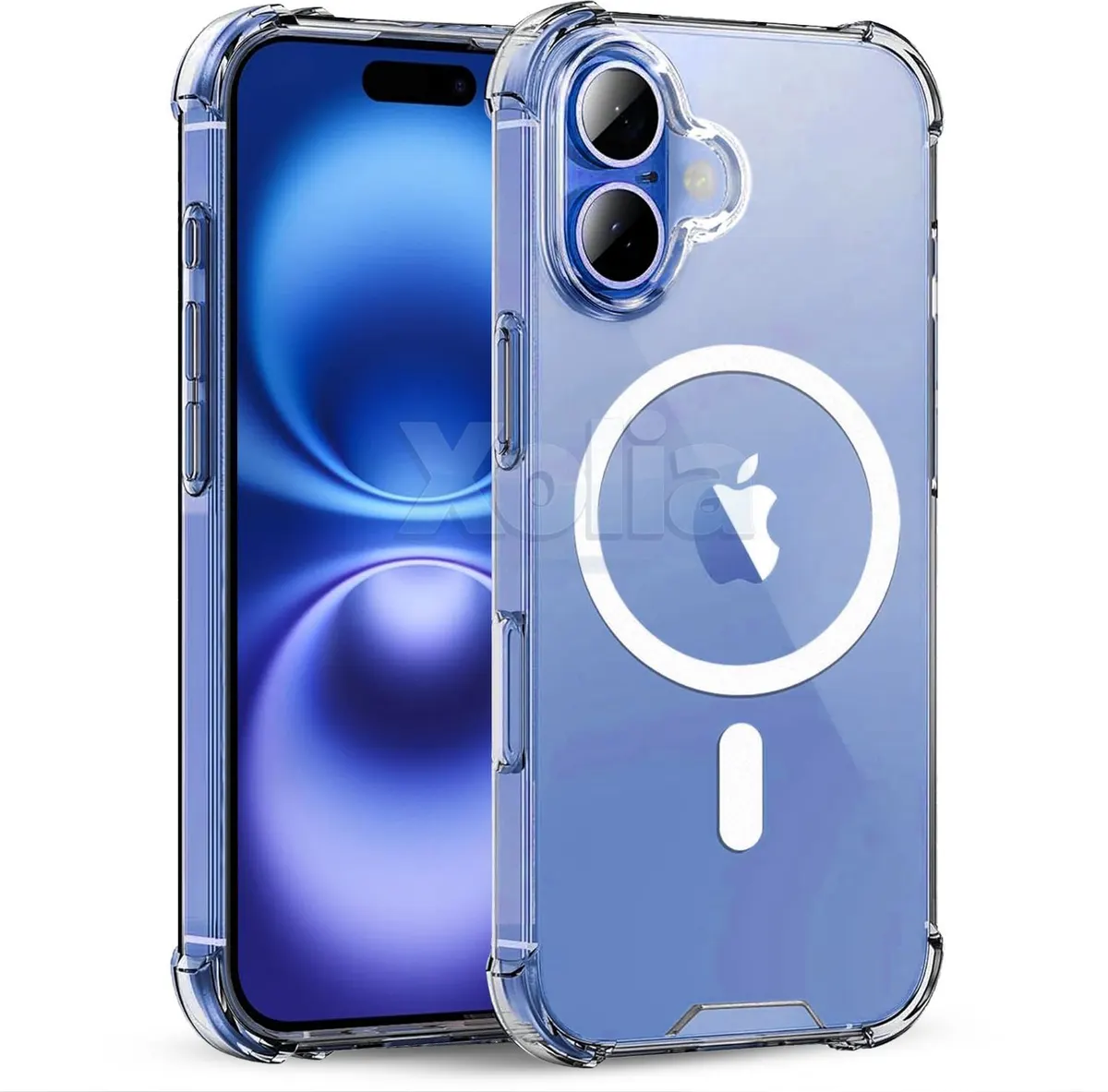Xolia Back Cover for Apple iPhone 16 (Transparent, Shock Proof, Polycarbonate, Silicon, Pack of: 1)