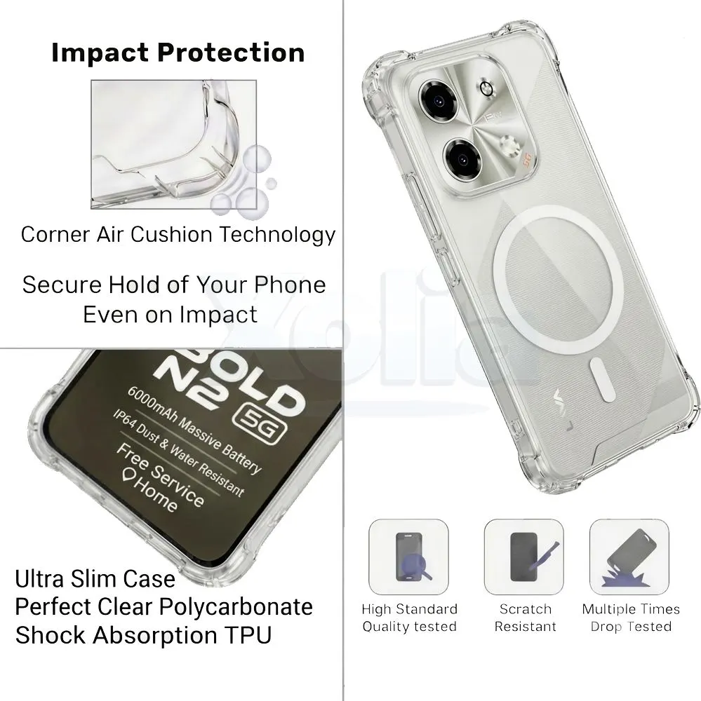 Xolia Back Cover for LAVA Bold N2 5G (Transparent, Shock Proof, Polycarbonate, Silicon, Pack of: 1) — image 3 of 4
